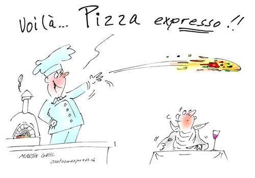 Cartoon: pizza expresso essen fast food k (medium) by martin guhl tagged pizzapitch