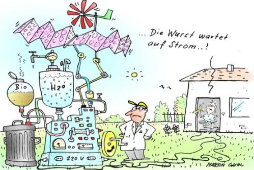 Cartoon: solar wasser wind wurst (medium) by martin guhl tagged solar,wasser,wind,wurst,martin,guhl