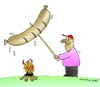 Cartoon: bratwurst olma braten grillieren (small) by martin guhl tagged bratwurst,olma,braten,grillieren,feuer