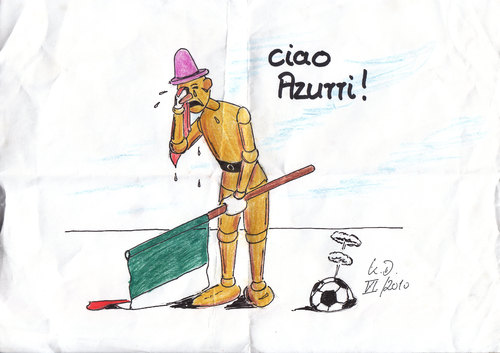 Cartoon: ciao Azurri (medium) by tobelix tagged ciao,azurri,fußball,wm,pinocchio,tobelix