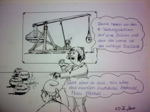 Cartoon: Hebelung des Eurorettungsfonds (medium) by tobelix tagged euro,rettungsschirm,hebelung,billion