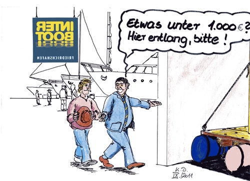 Cartoon: interboot 2011 (medium) by tobelix tagged interboot,low,budget,interessant,angebot,hobbykapitän,tobelix