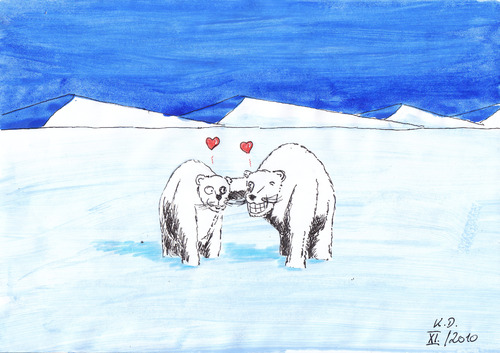 Cartoon: Klimawandel - climate change (medium) by tobelix tagged eisbären,polar,bears,nordpolkappe,north,pole,klimawandel,climate,change,tobelix