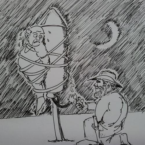 Cartoon: Sylvester (medium) by tobelix tagged silvester,raketen,knaller,artillerie,hobbyfeuerwerker