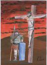 Cartoon: Kalvarienberg... (small) by tobelix tagged kalvarienberg jesus kreuz römischer legionär leiden tobelix