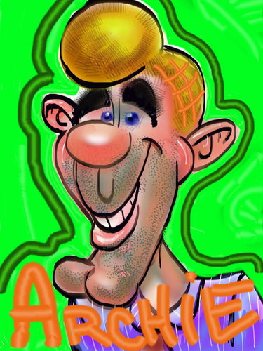 Cartoon: ARCHIE ANDREWS (medium) by subwaysurfer tagged ipad,digital,painting,cartoon,caricature,archie,andrews,subwaysurfer,elgin