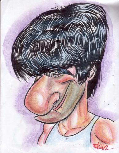 Cartoon: Big hair with a nose to match (medium) by subwaysurfer tagged caricature,cartoon,man