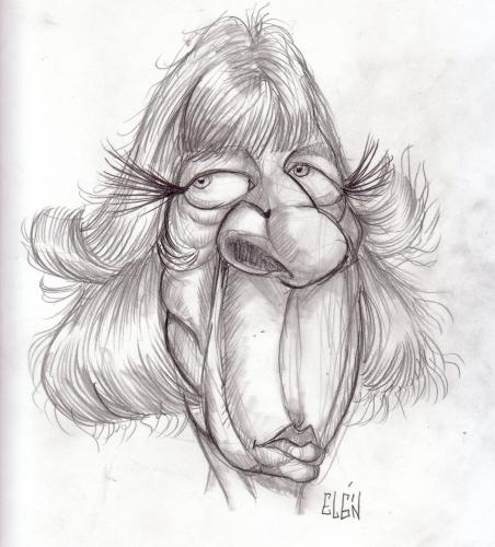 Cartoon: SUBWAYSKETCH FAVORITES  one (medium) by subwaysurfer tagged woman,caricatrue,pencil