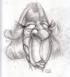 Cartoon: SUBWAYSKETCH FAVORITES  one (small) by subwaysurfer tagged woman,caricatrue,pencil