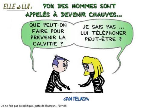 Cartoon: La calvitie (medium) by chatelain tagged calvitie,