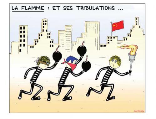Cartoon: La flamme ... (medium) by chatelain tagged humour,la,flamme,olympique,