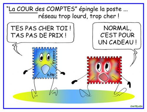 Cartoon: LA POSTE ... (medium) by chatelain tagged humour,poste,patarsort,