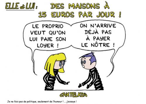 Cartoon: Le loyer (medium) by chatelain tagged loyer,humour,patarsort