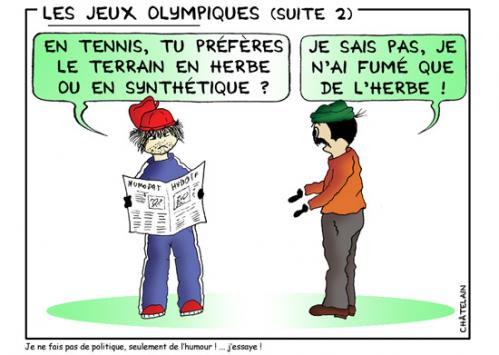 Cartoon: LE TENNIS AUX JO (medium) by chatelain tagged humour,tennis,jo