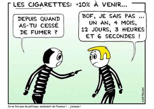 Cartoon: Les cigarettes (medium) by chatelain tagged humour,cigarettes