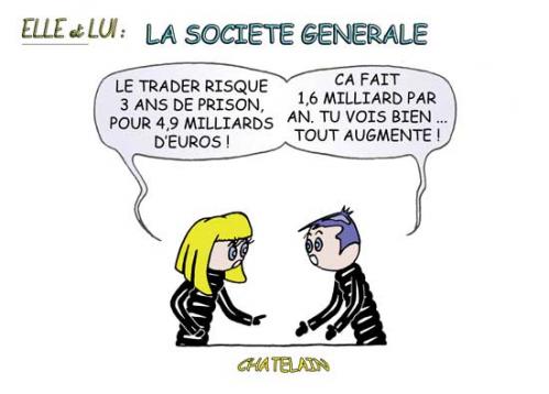 Cartoon: SOCIETE GENERALE (medium) by chatelain tagged humour,societe,generale,patarsort