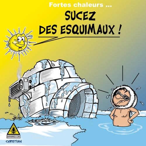 Cartoon: CANICULE ... (medium) by CHRISTIAN tagged canicule,esquimeau