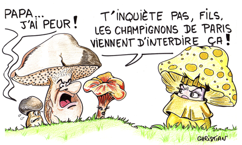 Cartoon: champignons (medium) by CHRISTIAN tagged champignons