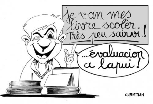 Cartoon: EVALUATION ... (medium) by CHRISTIAN tagged evaluation,ecole,notation,sarkozy,