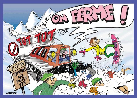 Cartoon: FERMETURE DES STATIONS DE SKI (medium) by CHRISTIAN tagged ski,station