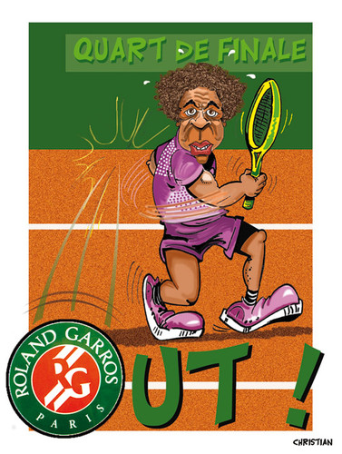 Cartoon: Gael MONFILS elimine ... (medium) by CHRISTIAN tagged roland,garros,gael,monfils