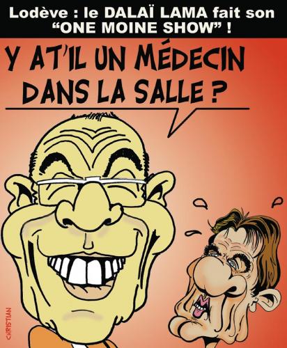 Cartoon: humour tibetain ... (medium) by CHRISTIAN tagged dalai,lama,kouchner