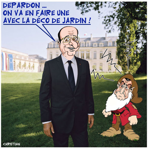 Cartoon: Photo officielle ... (medium) by CHRISTIAN tagged depardon,hollande,photo,officielle