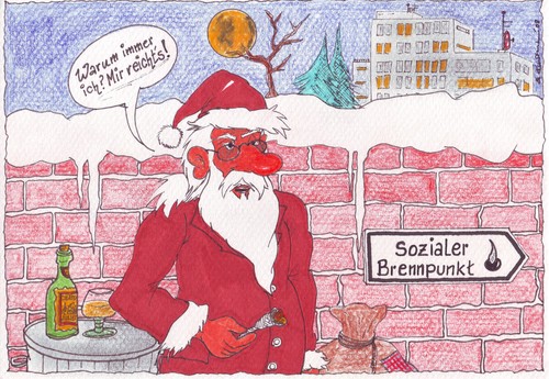 Cartoon: Weihnachtsmotive (medium) by mescalero tagged weihnachtspostkartenmotive