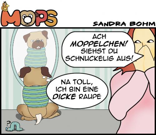 Cartoon: Crawler (medium) by Sandra tagged mops,hund,dog,raupe,crawler,fat