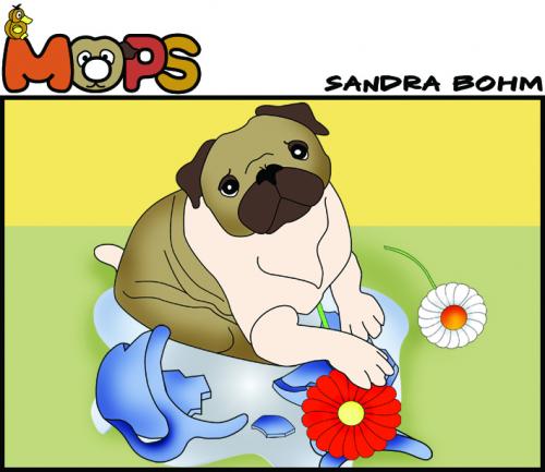 Cartoon: Mops (medium) by Sandra tagged dog,pet,mops,hund