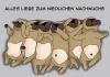 Cartoon: Mopsbabys (small) by Sandra tagged mops,hund,baby,welpe,geburt,nachwuchs,freude,liebe,feier,fest
