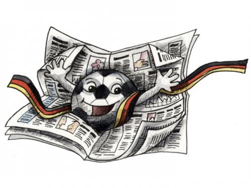 Cartoon: Zeitung - Newspaper (medium) by Abonaut tagged fußball,zeitung,tageszeitung,tbm,papertown,abovalley