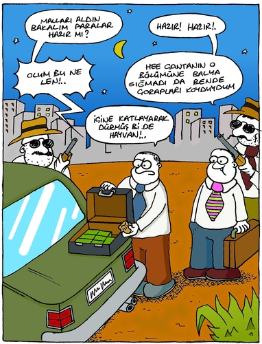 Cartoon: Dirty Job (medium) by gultekinsavk tagged heroin,money,change,job,deal