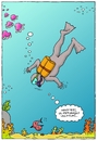 Cartoon: Water Bill (small) by gultekinsavk tagged diver,water,bill,forget