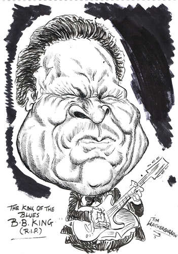 Cartoon: B B KING (medium) by Tim Leatherbarrow tagged tim,leatherbarrow,blues,bbking,music