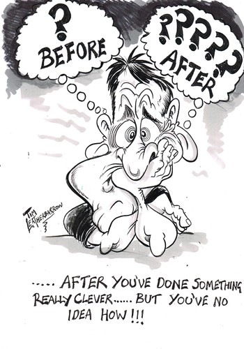 Cartoon: BAFFLED AND BEFUDDLED (medium) by Tim Leatherbarrow tagged confusion