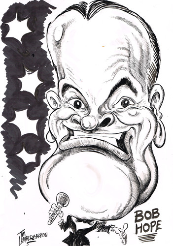 Cartoon: BOB HOPE (medium) by Tim Leatherbarrow tagged bob,hope,bing,crosby,road,film,comedy