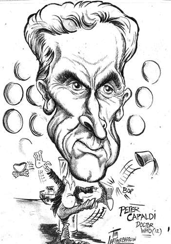 Cartoon: PETER CAPALDI (medium) by Tim Leatherbarrow tagged petercapaldi,doctorwho,thedoctor,tardis,timelords