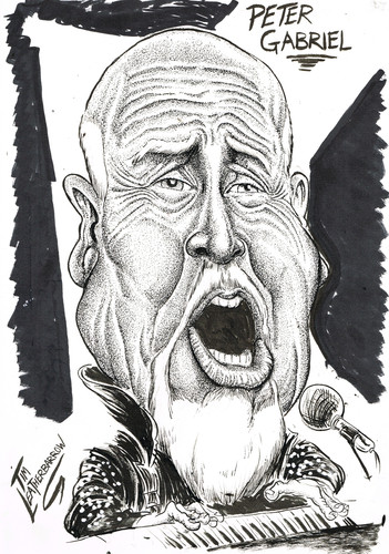 Cartoon: PETER GABRIEL (medium) by Tim Leatherbarrow tagged petergabriel,genesis,so