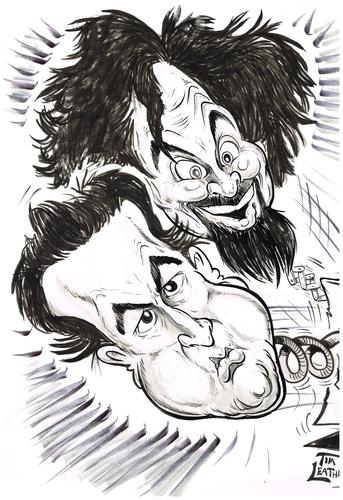 Cartoon: PETER SELLARS - MICHAEL BENTINE (medium) by Tim Leatherbarrow tagged peter,sellars,michael,bentine,goons
