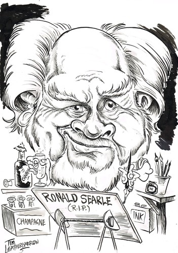 Cartoon: RONALD SEARLE (medium) by Tim Leatherbarrow tagged ronald,searle,death