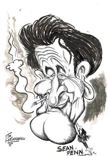 Cartoon: SEAN PENN (medium) by Tim Leatherbarrow tagged seanpenn,actor,filmstar,madonna