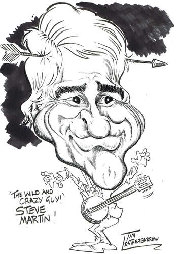 Cartoon: STEVE MARTIN (medium) by Tim Leatherbarrow tagged stevemartin,comedy,wildandcrazyguy,banjo,timleatherbarrow