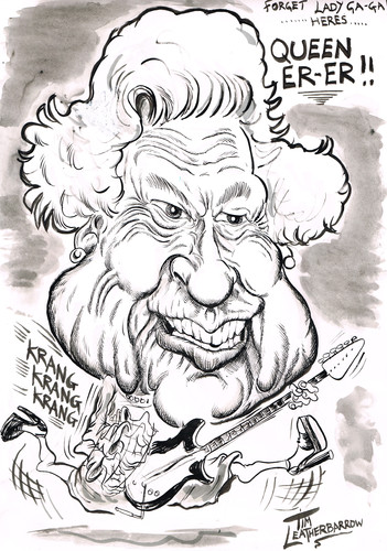 Cartoon: THE QUEEN ROCKER (medium) by Tim Leatherbarrow tagged royal,jubillee,queen,elizabeth,britain,music