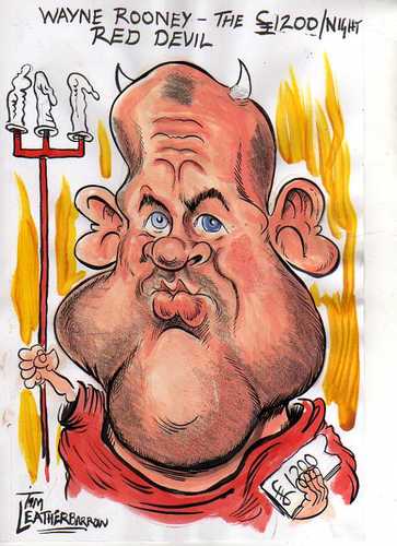 Cartoon: WAYNE ROONEY (medium) by Tim Leatherbarrow tagged wayne,rooney,prostitute,red,devil