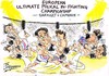 Cartoon: SARKOZY V CAMERON (small) by Tim Leatherbarrow tagged politics,europe,sarkozy,cameron,britain,france,euro