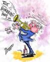 Cartoon: THIRSTY WORK (small) by Tim Leatherbarrow tagged trumpets brass band swing jazz wine drinking musicians thirsty work lubrication tim leatherbarrow