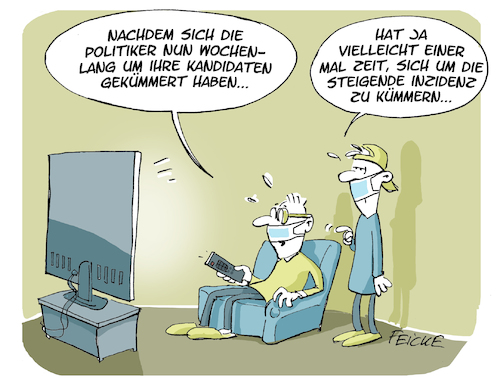 Cartoon: An die Arbeit (medium) by FEICKE tagged corona,inzidenz,partei,passiv,politik,ineffektiv,zeit,dauer,impfung,cdu,csu,grüne,corona,inzidenz,partei,passiv,politik,ineffektiv,zeit,dauer,impfung,cdu,csu,grüne