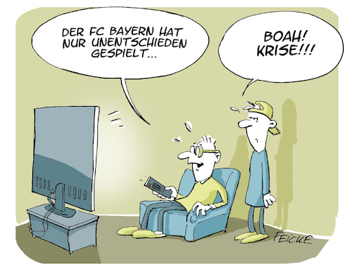 Cartoon: Bayern unentschieden (medium) by FEICKE tagged bundesliga,fussball,fußball,fc,bayern,münchen,borussia,mönchengladbach,langweilig,meister,meisterschaft,bundesliga,fussball,fußball,fc,bayern,münchen,borussia,mönchengladbach,langweilig,meister,meisterschaft