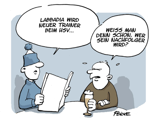 Cartoon: Bruno Labbadia beim HSV (medium) by FEICKE tagged bruno,labbadia,fussball,hsv,hamburger,sportverein,posse,trainer,entlassung,einstellung,abstieg,bruno,labbadia,fussball,hsv,hamburger,sportverein,posse,trainer,entlassung,einstellung,abstieg